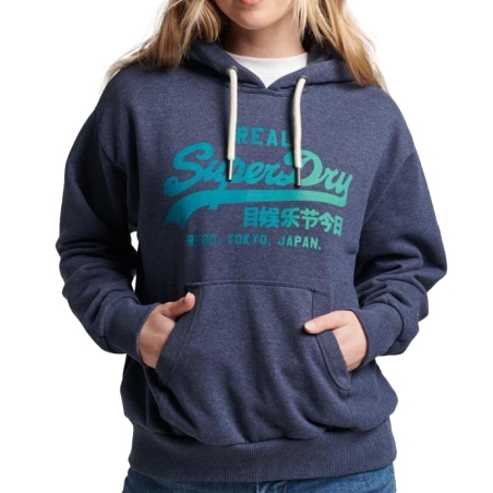 Sweat à Capuche Marine Femme Superdry Tonal Vl Graphic