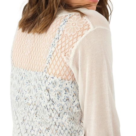 Gilet Écru dentelle Femme Deeluxe Milsa