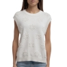 Pull Sans Manches Blanc Femme Teddy Smith Eva