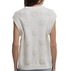 Pull Sans Manches Blanc Femme Teddy Smith Eva
