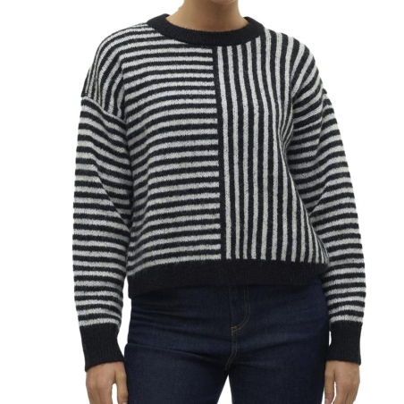 Pull Beige/Noir Femme Vero Moda Ranus