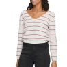 Pull Blanc/Rouge à Rayures Femme Vila Chao