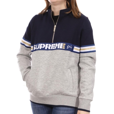 Sweat Bleu/Gris Femme Supreme Grip Brigit