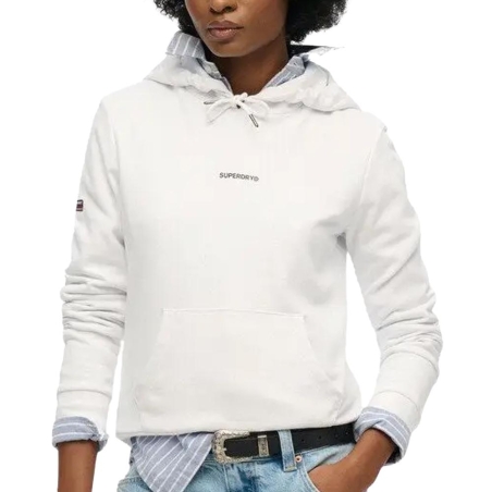 Sweat à Capuche Blanc Femme Superdry Plain Hood