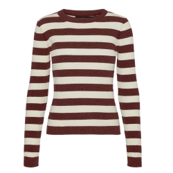 Pull Beige/Rouge Femme Vero Moda Chili