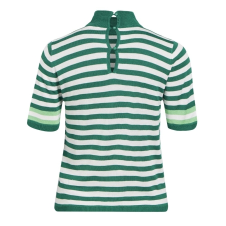 Pull à Rayures Vert/Blanc Femme Object Danya