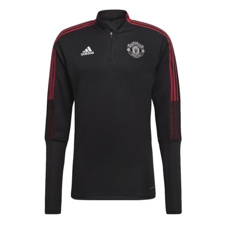 Manchester United Sweat 1/4 zip Noir Homme Adidas 21/22