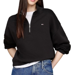 Sweat 1/4 Zip Noir Femme Tommy Hilfiger DW0DW18775
