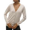 Gilet Beige Femme Vero Moda Silje V-neck Cardigan Moonbeam