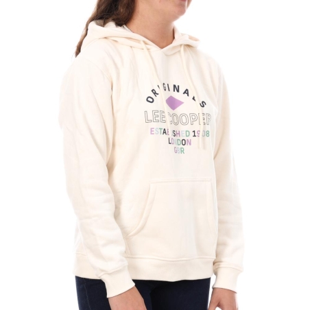 Sweat à Capuche Ecru Femme Lee Cooper Octavi