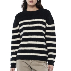 Pull Noir/Blanc Femme Pieces Klara