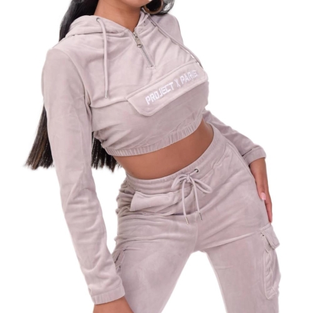 Sweat à Capuche Gris Femme Project X Paris