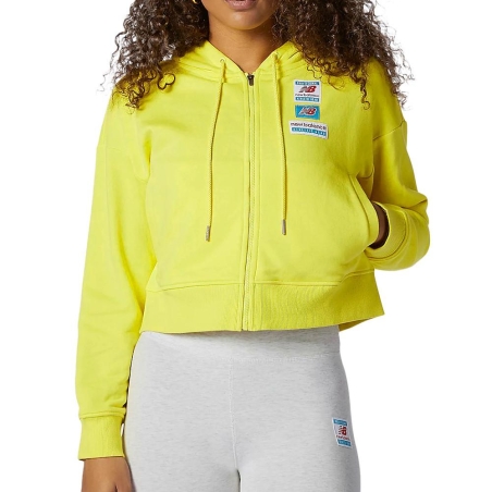 Sweat zippé Jaune Femme New Balance Essential