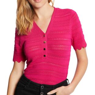 Pull Manches courtes Fuchsia Femme Morgan ISHI