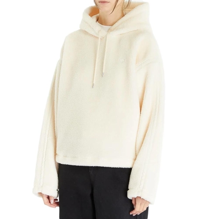 Sweat à capuche Ecru Femme Adidas Sherpa
