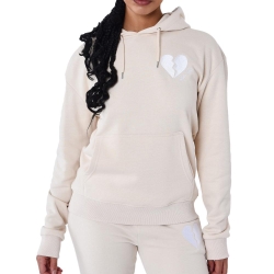 Sweat à Capuche Beige Femme Project X Paris à Cœur Brise