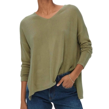 Pull en Maille Kaki Femme Only Lamalia