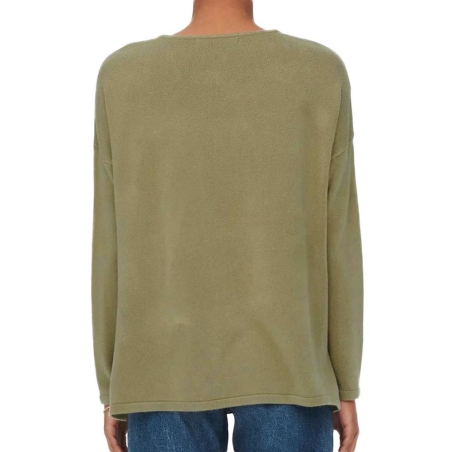 Pull en Maille Kaki Femme Only Lamalia