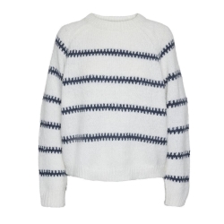 Pull Blanc/Marine Femme Pieces Sonja