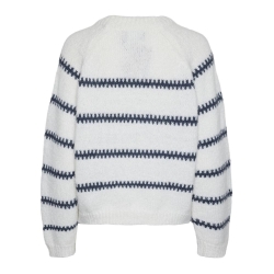 Pull Blanc/Marine Femme Pieces Sonja