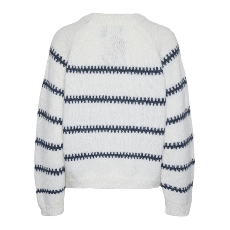 Pull Blanc/Marine Femme Pieces Sonja
