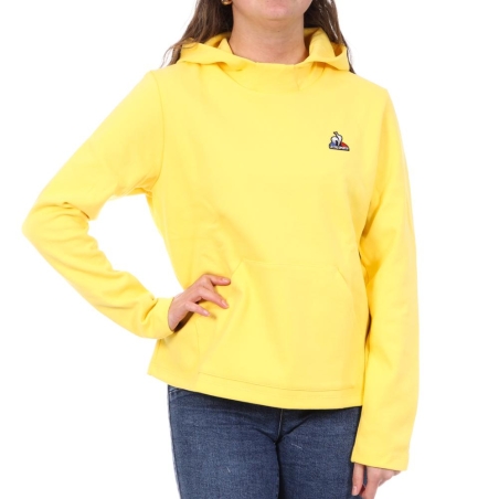 Sweat à Capuche Jaune Femme Le Coq Sportif Hoody N°9