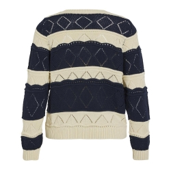 Pull Beige/Marine Femme Vila Lolise