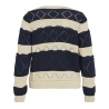 Pull Beige/Marine Femme Vila Lolise