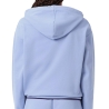 Sweat à Capuche Bleu Femme Lacoste polaire surdimensionné