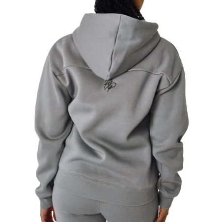 Sweat à Capuche Gris Foncé Femme Project X Paris à Cœur Brise