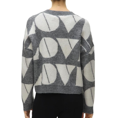 Pull Blanc/Gris Femme Vero Moda Love