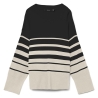 Pull Beige/Noir à rayures Femme Vero Moda Saba Stripe