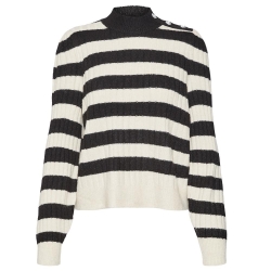 Pull Rayures Beige/Noir Femme Vero Moda Melya