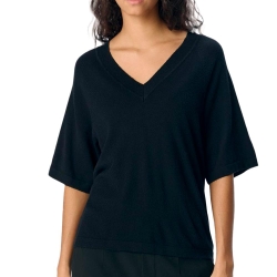 Pull 3/4 Noir Femme Object Neck Knit