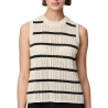 Débardeur Beige/Noir Femme Pieces Nuka