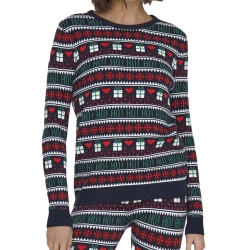 Pull de Noël Marine/Rouge Femme Only Xmas