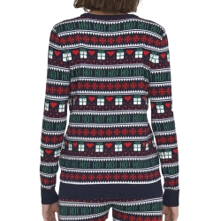 Pull de Noël Marine/Rouge Femme Only Xmas