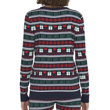 Pull de Noël Marine/Rouge Femme Only Xmas