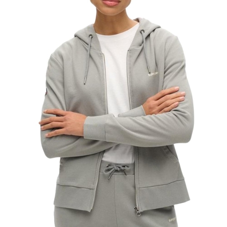 Sweat Gris Femme Superdry Plain Zip Hood