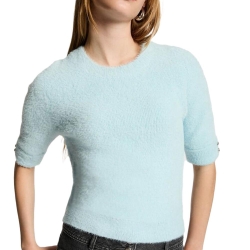 Pull Manches Courtes Turquoise Femme Morgan MTOM