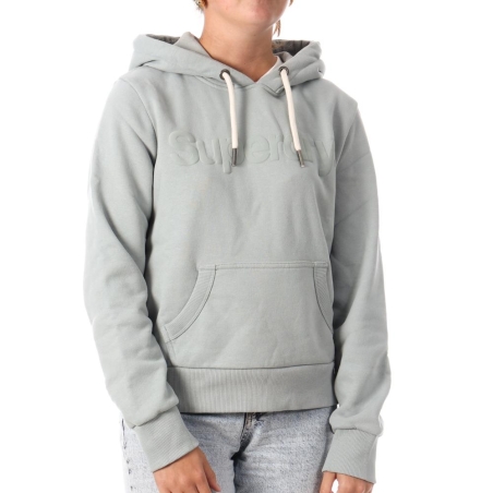 Sweat à Capuche Bleu Femme Superdry Tonal Core