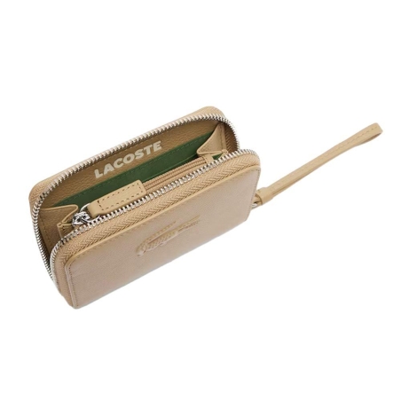 Portefeuille Beige Femme Lacoste Leather