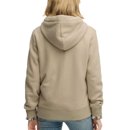 Sweat Taupe Femme Superdry Essential Logo Ziphood Hb