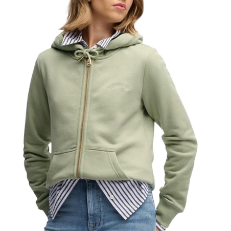 Sweat Vert Femme Superdry Essential Logo Ziphood Hb