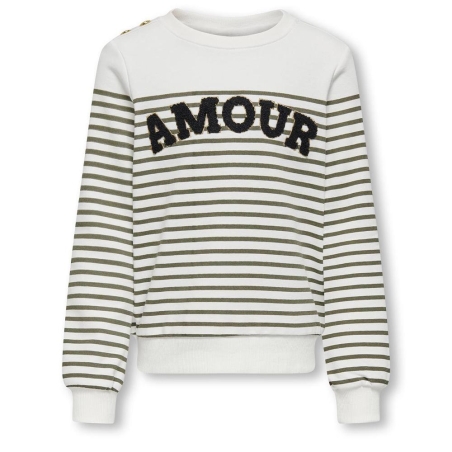Sweat Blanc/Vert Fille Kids ONLY Shela