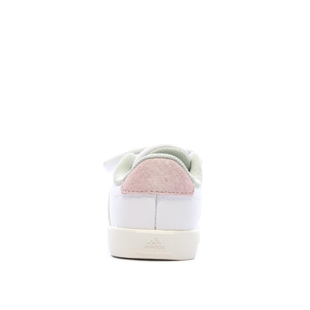 Baskets Blanches/Roses/Grises Fille Adidas Court 3.0