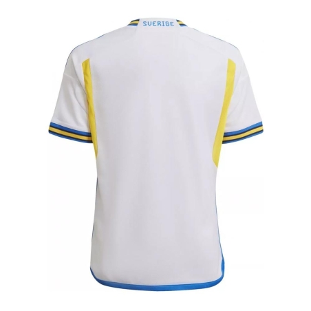 Suède Maillot de foot Blanc/Bleu/Jaune Garçon Adidas 2022