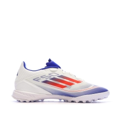 Chaussures de Foot Blanc/Bleu Adidas F50 League TF J