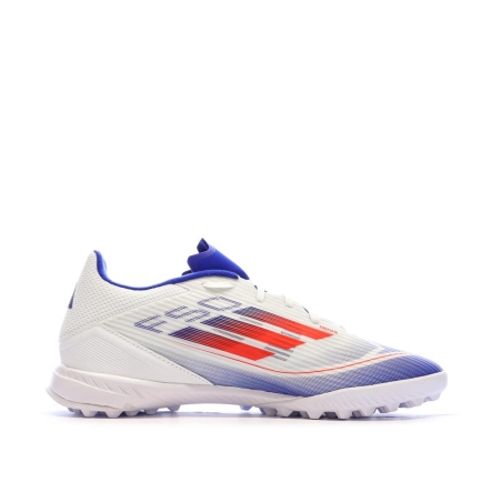 Chaussures de Foot Blanc/Bleu Adidas F50 League TF J