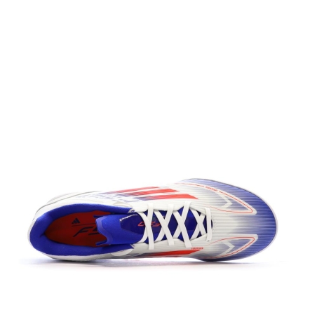 Chaussures de Foot Blanc/Bleu Adidas F50 League TF J
